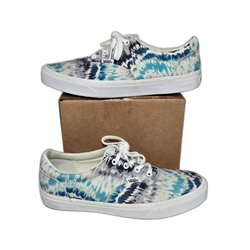 Vans Doheny Tie Dye Skate Shoes | Women's Size 10 | Blue White Low Top